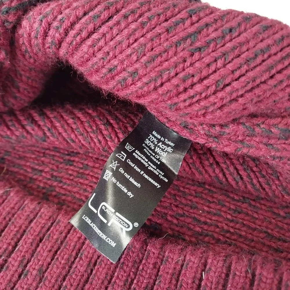 *NWT* LCR Black Edition 5610C Men's Knit‎ Sweater Burgundy Black 6XL